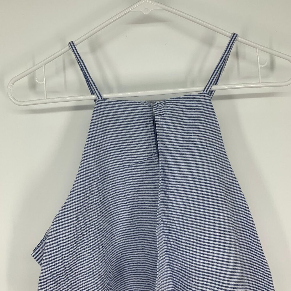 MINKPINK Top Blue White Stripe Tiered Ruffle Sleeveless Tank - Picture 11 of 12